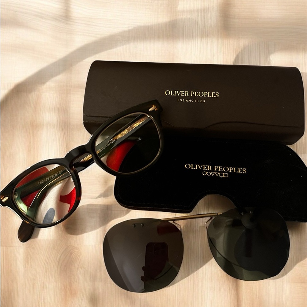 Oliver Peoples Sheldrake RX Cocobolo w/ Magnetic Sun Clip –Both Cases